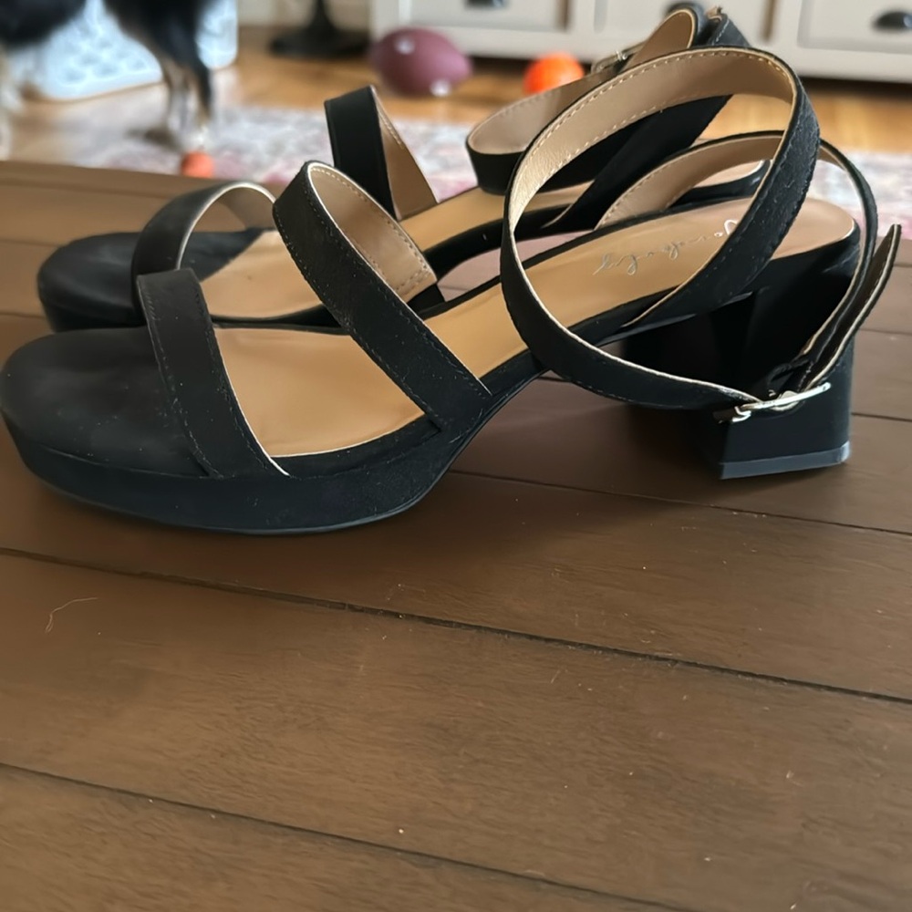 Black strappy heels